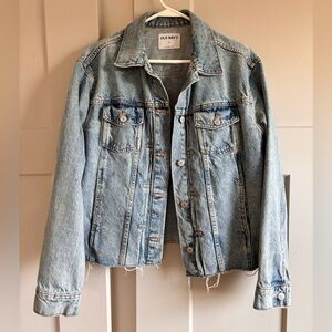 Distressed Jean jacket, old navy, size M, good condition